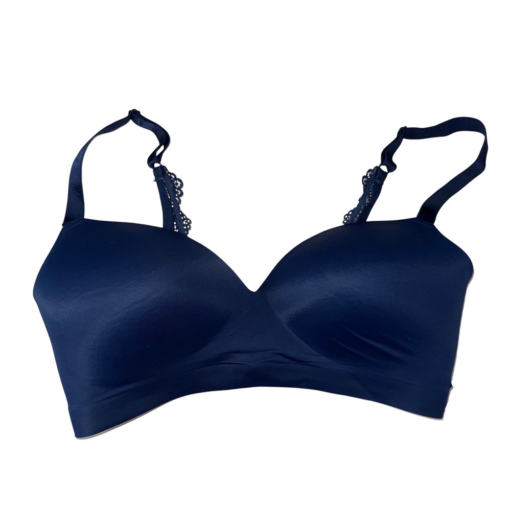Soma Enbliss Luxe Wireless Lace Bra 38D Navy Blue